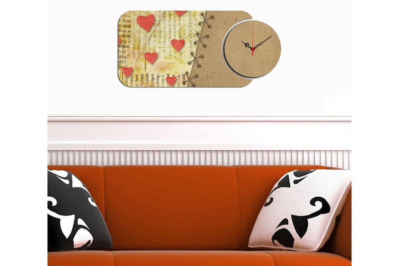 2-Deler - Flerfarget - Innredning - Veggdekorasjon - Veggklokke