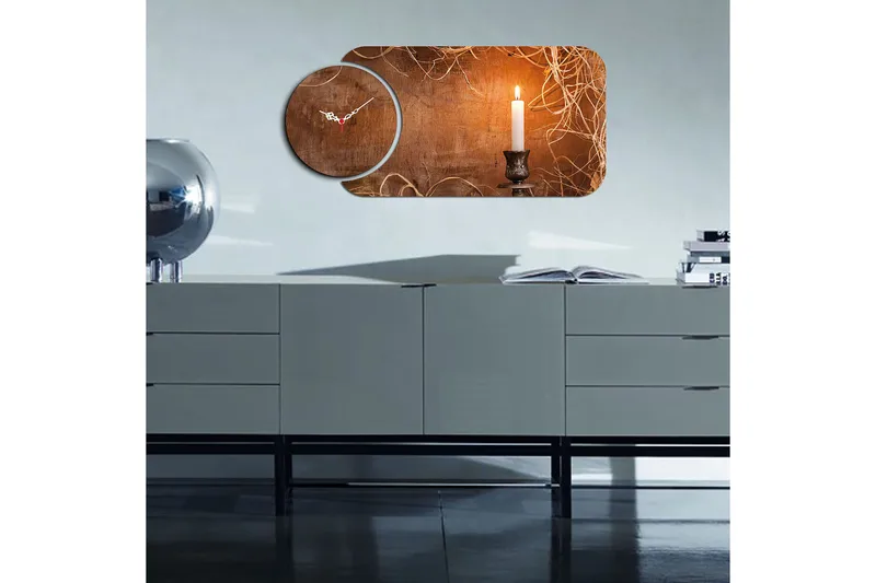 2-Deler - Flerfarget - Innredning - Veggdekorasjon - Veggklokke