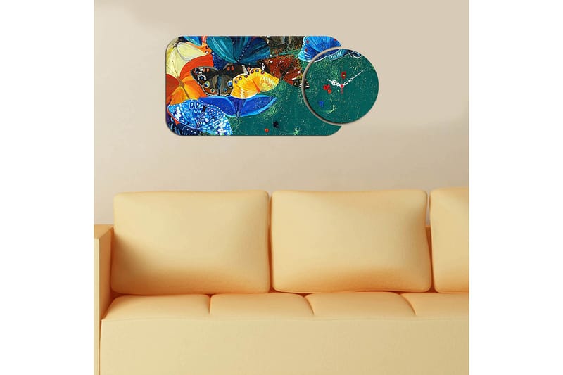 2-Deler - Flerfarget - Innredning - Veggdekorasjon - Veggklokke