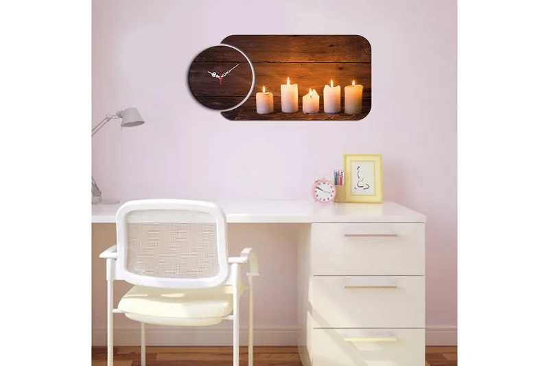 2-Deler - Flerfarget - Innredning - Veggdekorasjon - Veggklokke