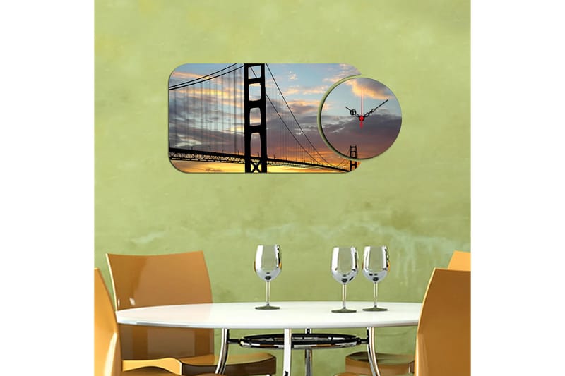 2-Deler - Flerfarget - Innredning - Veggdekorasjon - Veggklokke