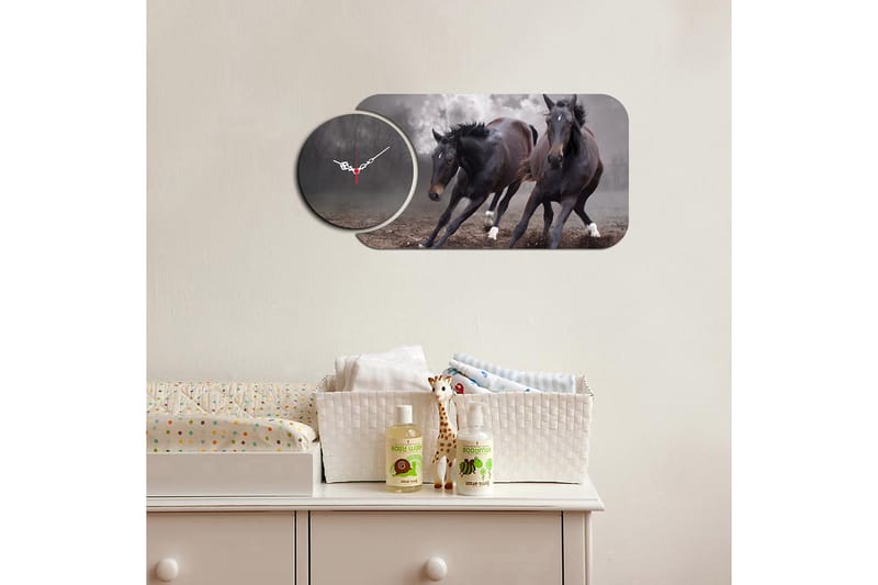 2-Deler - Flerfarget - Innredning - Veggdekorasjon - Veggklokke