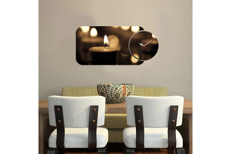 2-Deler - Flerfarget - Innredning - Veggdekorasjon - Veggklokke