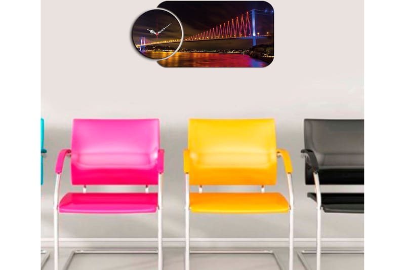 2-Deler - Flerfarget - Innredning - Veggdekorasjon - Veggklokke