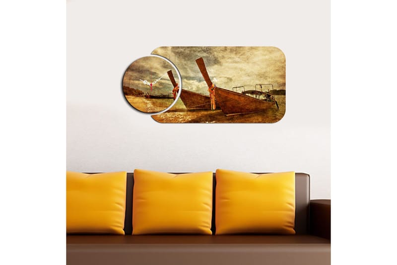 2-Deler - Flerfarget - Innredning - Veggdekorasjon - Veggklokke