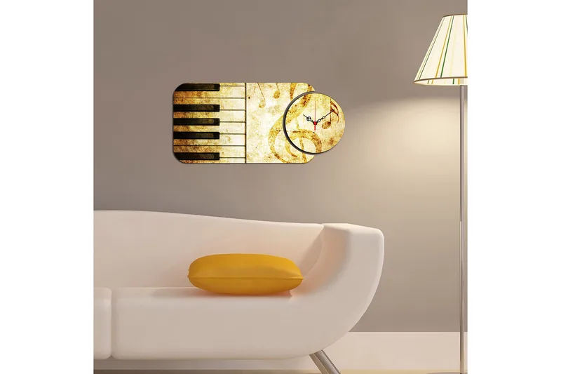 2-Deler - Flerfarget - Innredning - Veggdekorasjon - Veggklokke