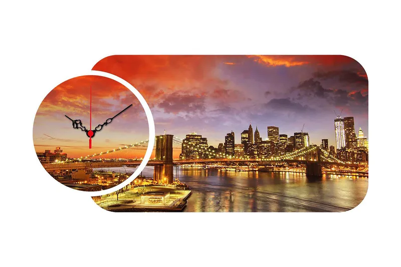 2-Deler - Flerfarget - Innredning - Veggdekorasjon - Veggklokke