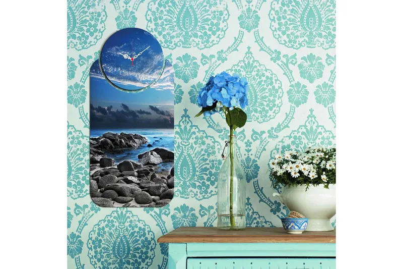 2-Deler - Flerfarget - Innredning - Veggdekorasjon - Veggklokke