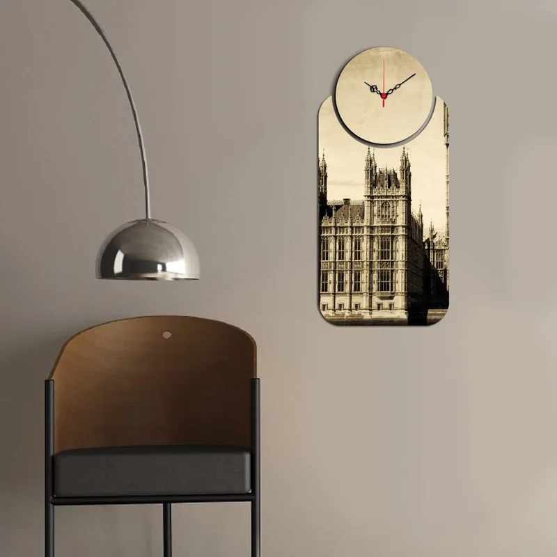 2-Deler - Flerfarget - Innredning - Veggdekorasjon - Veggklokke