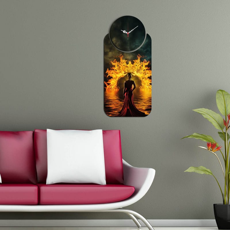 2-Deler - Flerfarget - Innredning - Veggdekorasjon - Veggklokke