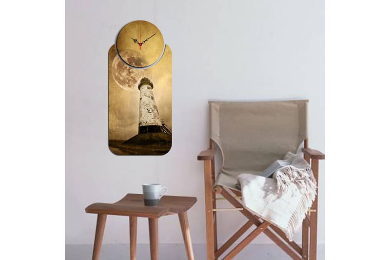 2-Deler - Flerfarget - Innredning - Veggdekorasjon - Veggklokke