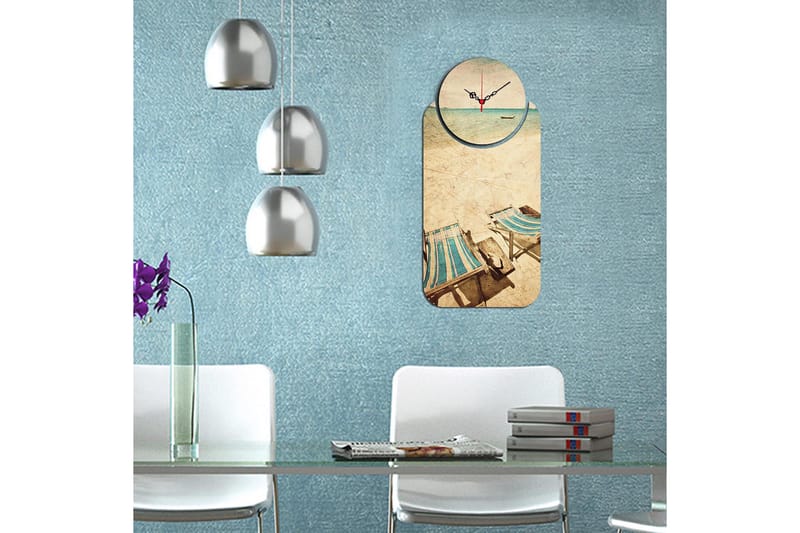 2-Deler - Flerfarget - Innredning - Veggdekorasjon - Veggklokke