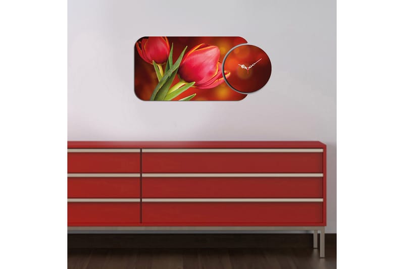 2-Deler - Flerfarget - Innredning - Veggdekorasjon - Veggklokke