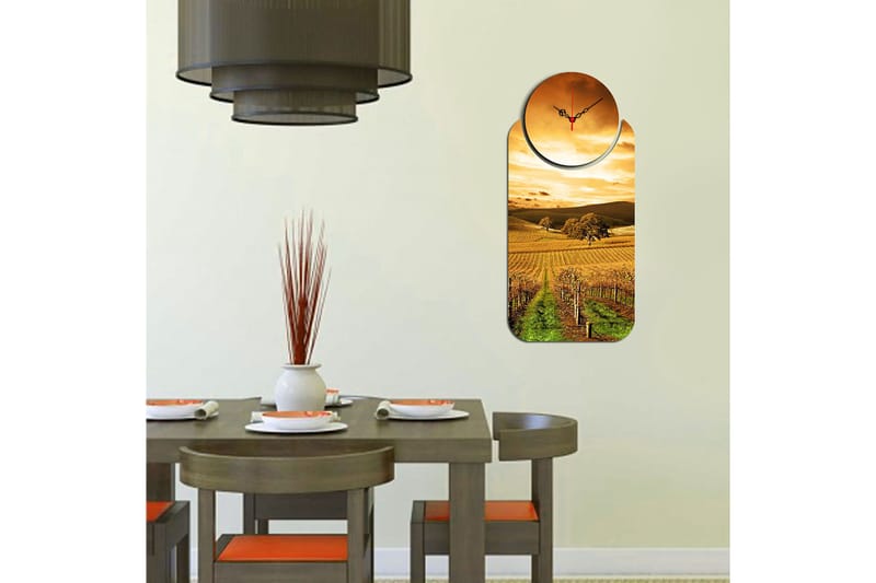 2-Deler - Flerfarget - Innredning - Veggdekorasjon - Veggklokke