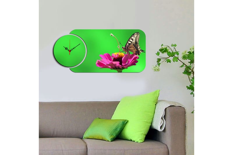 2-Deler - Flerfarget - Innredning - Veggdekorasjon - Veggklokke