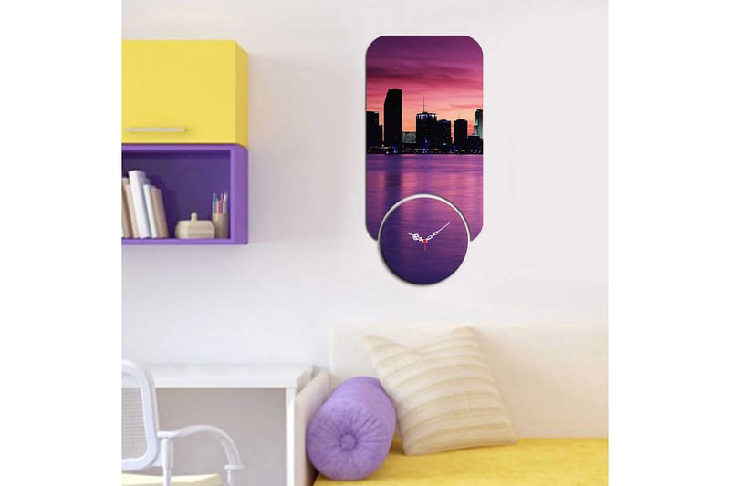 2-Deler - Flerfarget - Innredning - Veggdekorasjon - Veggklokke
