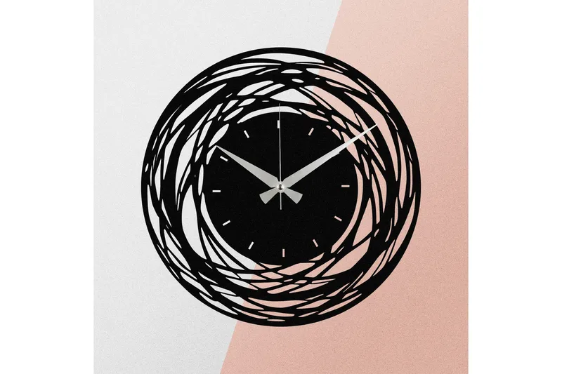 Achterdis Veggklokke Abstrakt - Svart - Innredning - Veggdekorasjon - Veggklokke