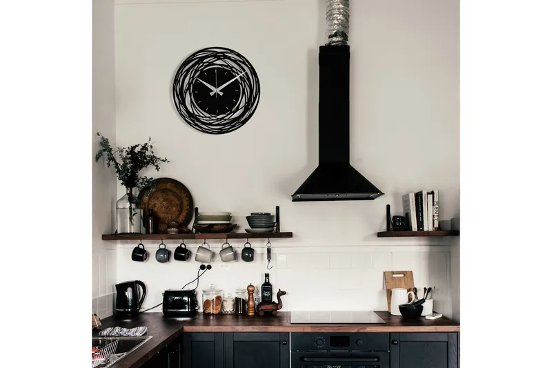 Achterdis Veggklokke Abstrakt - Svart - Innredning - Veggdekorasjon - Veggklokke