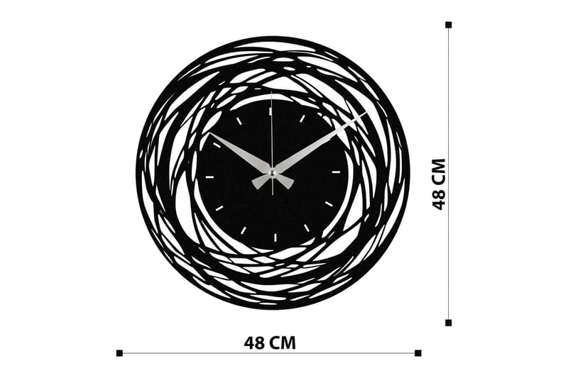 Achterdis Veggklokke Abstrakt - Svart - Innredning - Veggdekorasjon - Veggklokke
