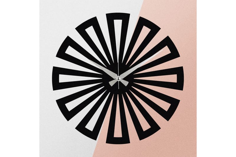 Achterdis Veggklokke Firekantet Mønster - Svart - Innredning - Veggdekorasjon - Veggklokke