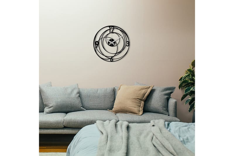 Achterdis Veggklokke Sirkler - Svart - Innredning - Veggdekorasjon - Veggklokke