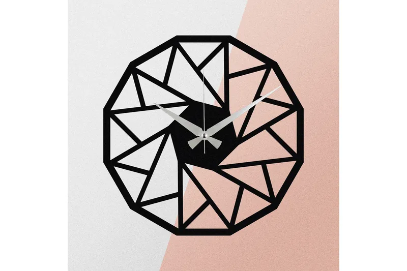 Achterdis Veggklokke Triangel Mønster - Svart - Innredning - Veggdekorasjon - Veggklokke