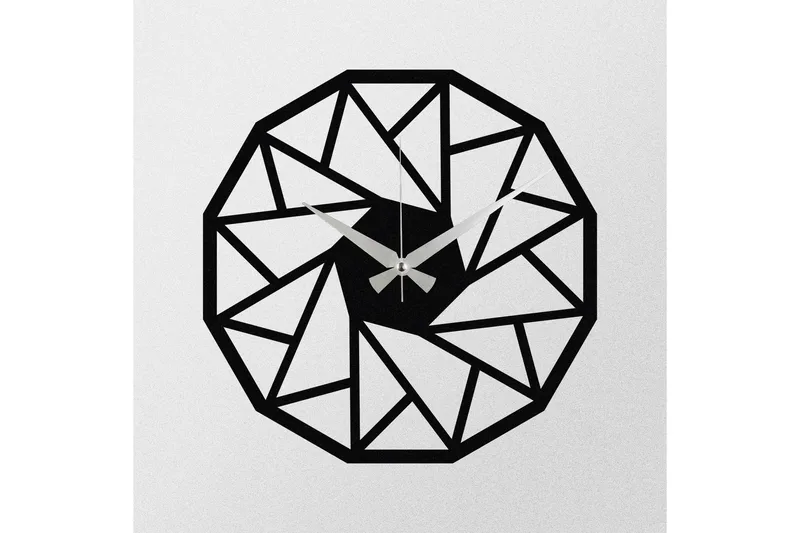 Achterdis Veggklokke Triangel Mønster - Svart - Innredning - Veggdekorasjon - Veggklokke