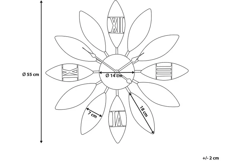 Beinwil Veggklokke 55 cm - Brun - Innredning - Veggdekorasjon - Veggklokke