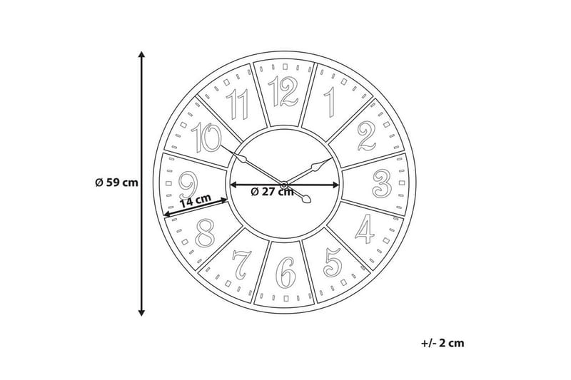 Boswil Veggklokke 59 cm - Flerfarget - Dekorasjon - Veggklokke