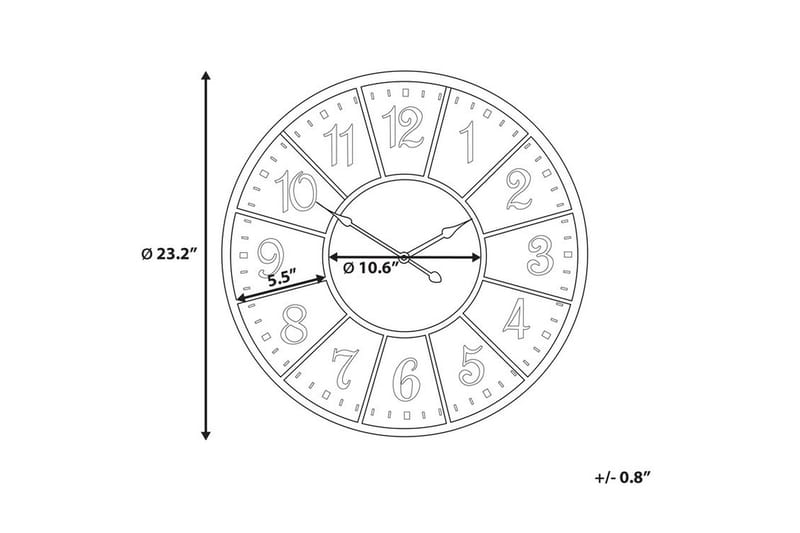 Boswil Veggklokke 59 cm - Flerfarget - Dekorasjon - Veggklokke