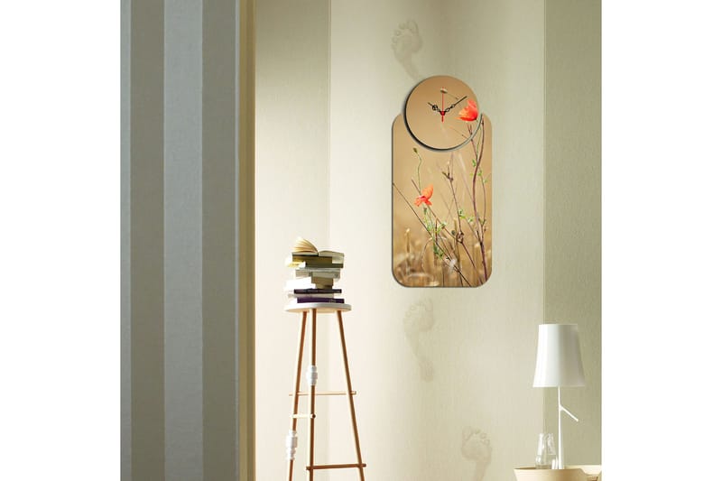 Decorative MDF Clock (2 Pieces) 68x32 - Innredning - Veggdekorasjon - Veggklokke