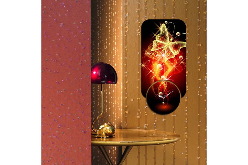 Decorative MDF Clock (2 Pieces) 68x32 - Innredning - Veggdekorasjon - Veggklokke