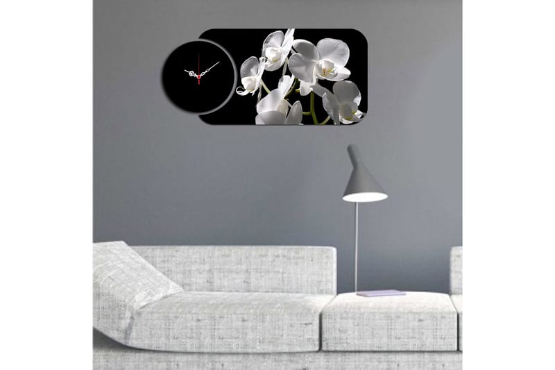 Decorative MDF Clock (2 Pieces) 68x32 - Innredning - Veggdekorasjon - Veggklokke