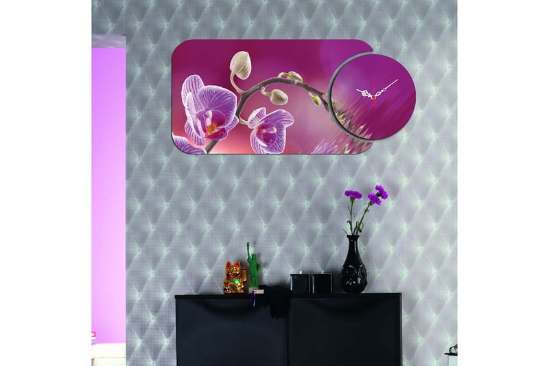 Decorative MDF Clock (2 Pieces) 68x32 - Innredning - Veggdekorasjon - Veggklokke