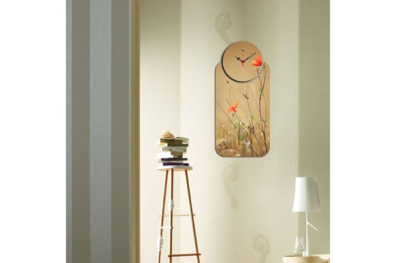 Decorative MDF Clock (2 Pieces) 68x32 - Veggklokke