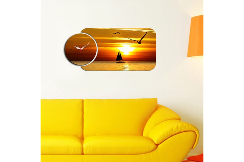 Decorative MDF Clock (2 Pieces) 68x32 - Innredning - Veggdekorasjon - Veggklokke