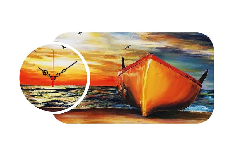 Decorative MDF Clock (2 Pieces) 68x32 - Innredning - Veggdekorasjon - Veggklokke