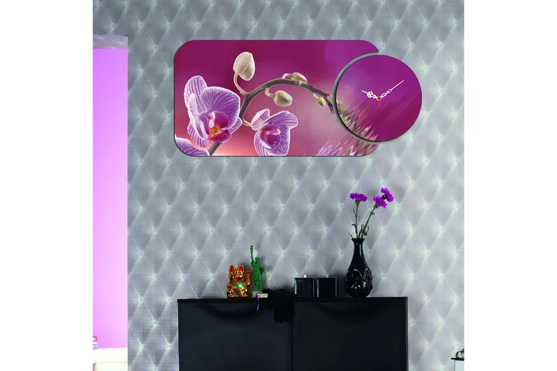 Decorative MDF Clock (2 Pieces) 68x32 - Innredning - Veggdekorasjon - Veggklokke