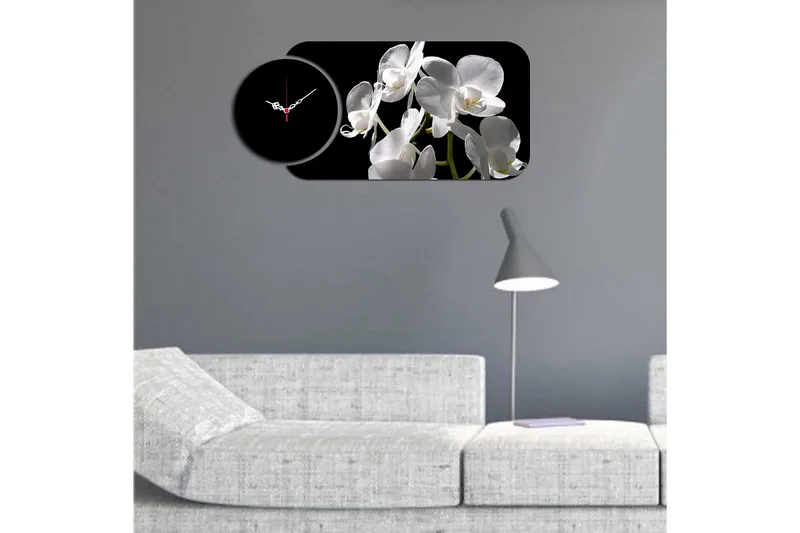 Decorative MDF Clock (2 Pieces) 68x32 - Innredning - Veggdekorasjon - Veggklokke