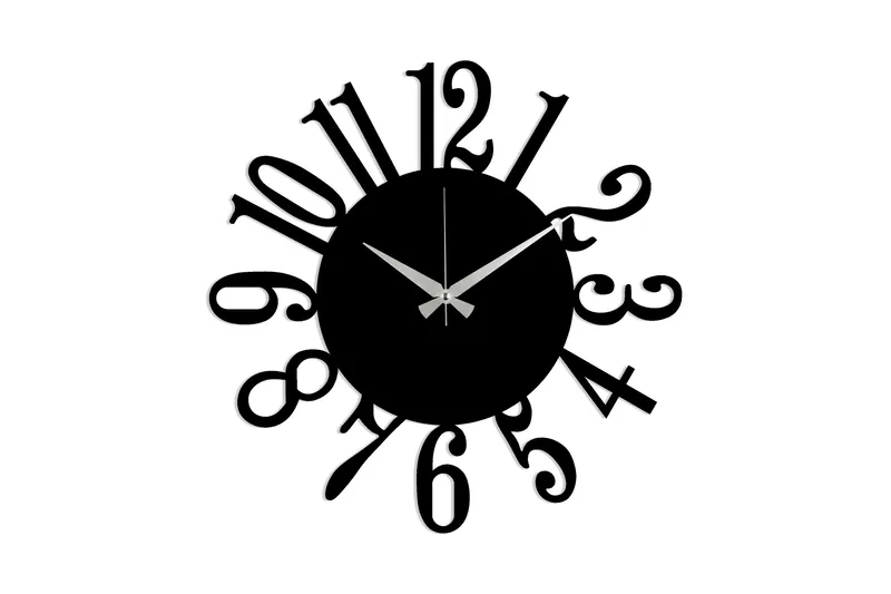 Dekorasjon Veggklokke, Svart