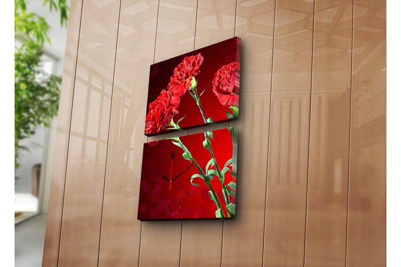 Dekorativ Canvasbilde med Klokke 2 Deler, Flerfarget