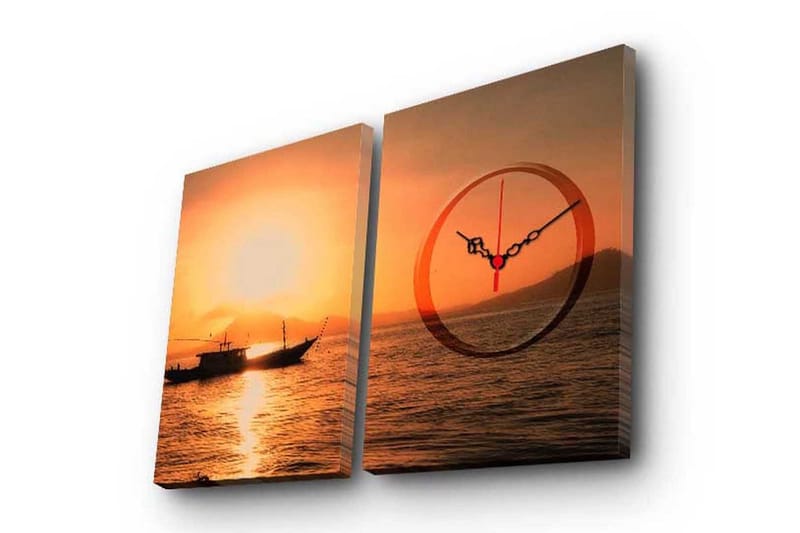 Dekorativ Canvasbilde med Klokke 2 Deler, Flerfarget