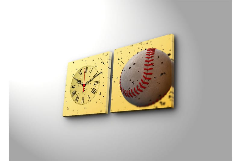 Dekorativ Canvasbilde med Klokke 2 Deler - Flerfarget - Innredning - Veggdekorasjon - Veggklokke