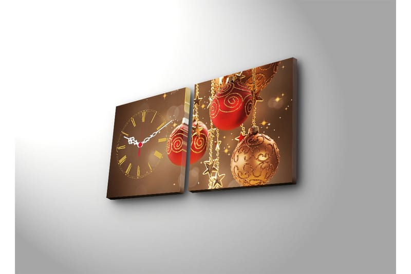 Dekorativ Canvasbilde med Klokke 2 Deler - Flerfarget - Innredning - Veggdekorasjon - Veggklokke