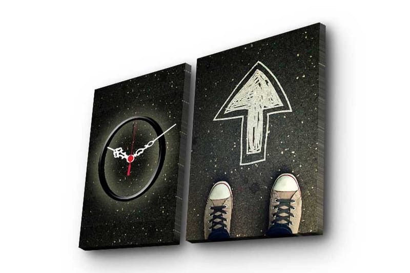 Dekorativ Canvasbilde med Klokke 2 Deler, Flerfarget