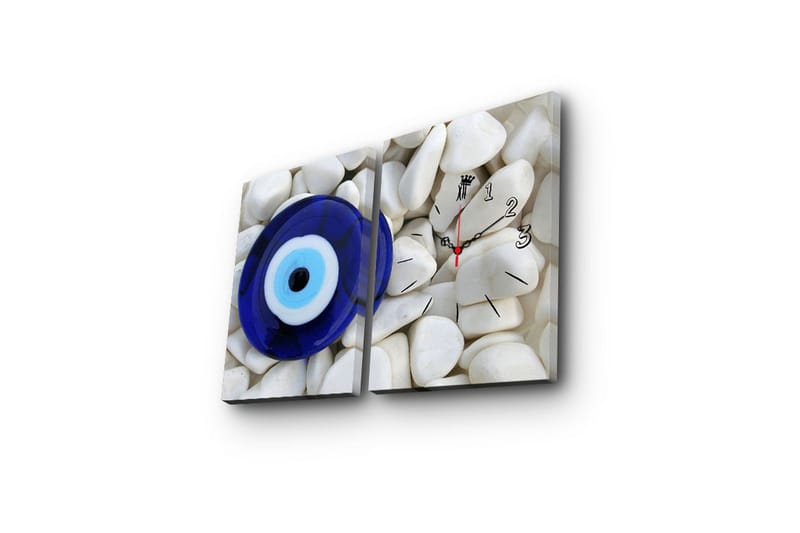 Dekorativ Canvasbilde med Klokke 2 Deler - Flerfarget - Innredning - Veggdekorasjon - Veggklokke