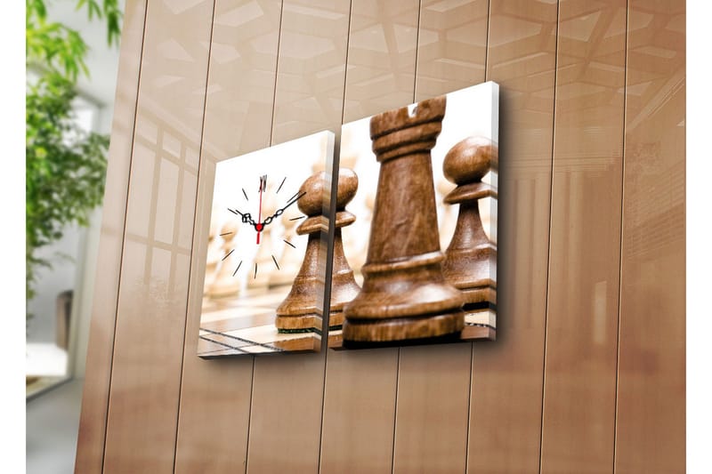 Dekorativ Canvasbilde med Klokke 2 Deler, Flerfarget