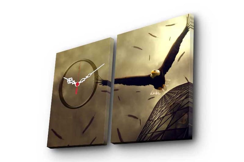 Dekorativ Canvasbilde med Klokke 2 Deler, Flerfarget