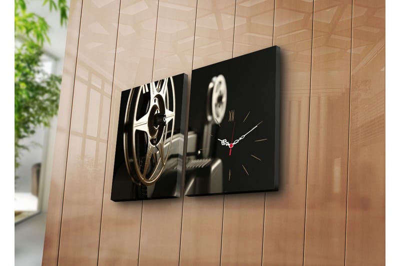 Dekorativ Canvasbilde med Klokke 2 Deler, Flerfarget