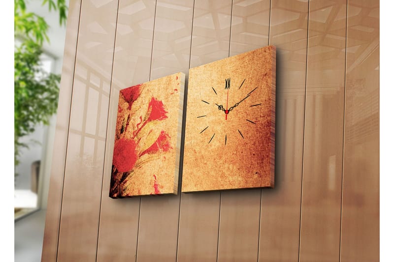 Dekorativ Canvasbilde med Klokke 2 Deler, Flerfarget